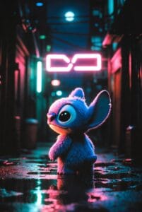 stitch is very cute image standing alone and sad