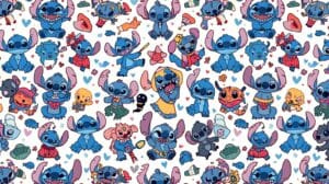 Lucid Origin generate a beautiful stitch cartoon wallpaper for 1