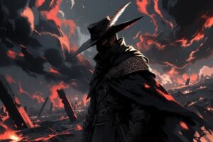 black soul character with beautifull hat