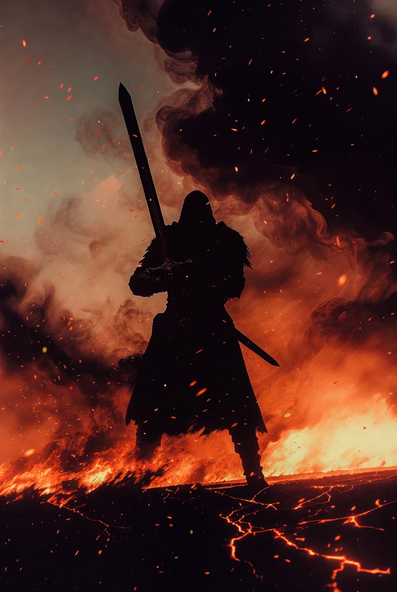 Epic Dark Souls wallpaper with dramatic lighting showing a warrior facing a massive boss