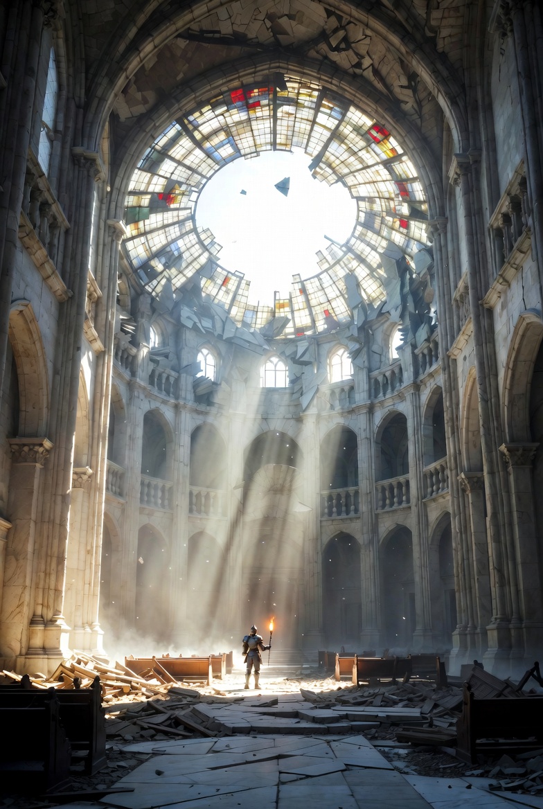 Dark Souls wallpaper featuring majestic cathedral with stained glass windows