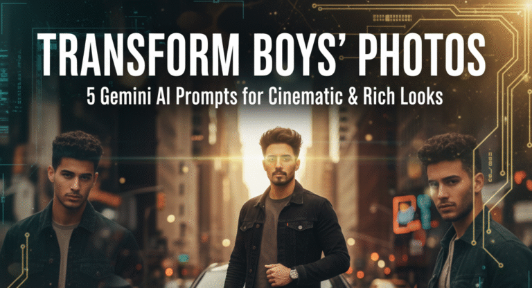 thumbnail image "Transform Boys’ Photos: 5 Gemini AI Prompts for Cinematic & Rich Looks"
