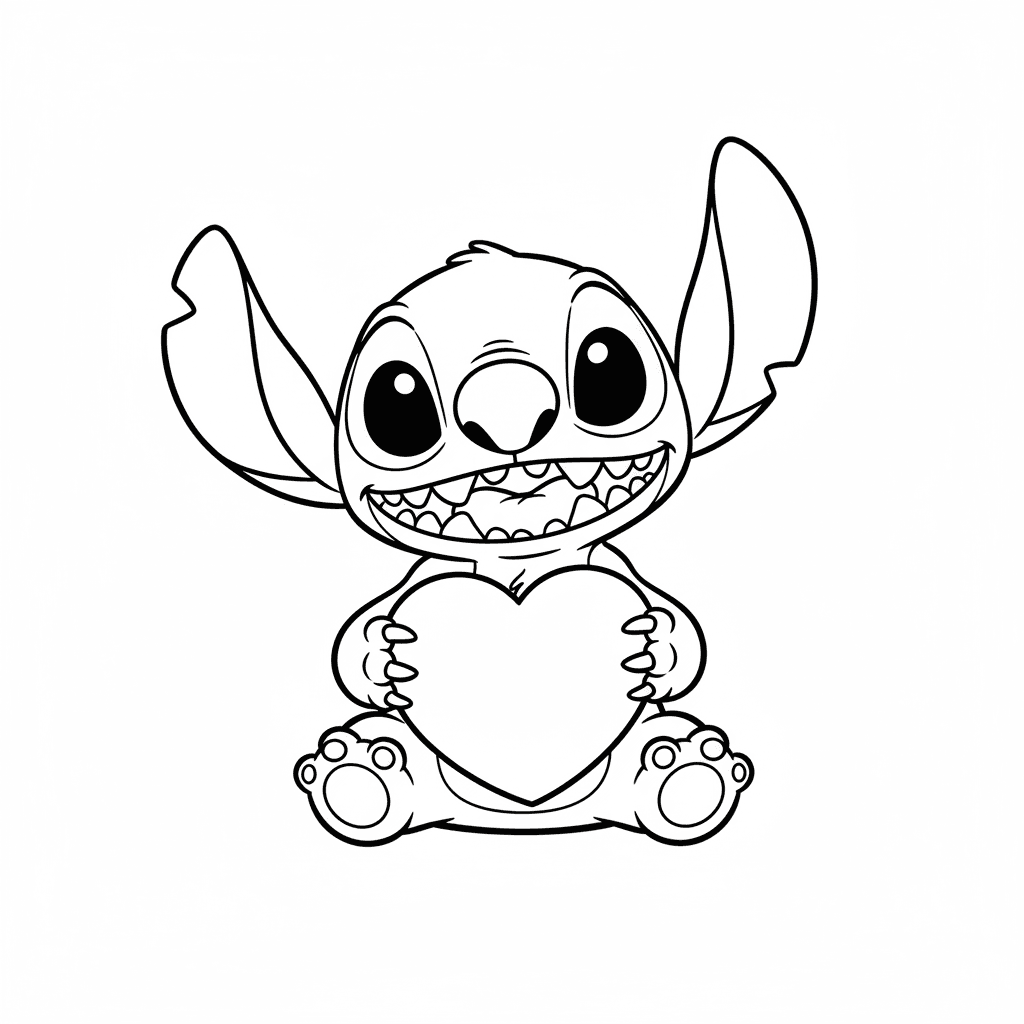 Stitch Holding a Heart