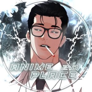 Moody anime boy profile picture smoking cigarette with glasses and dark sci-fi background