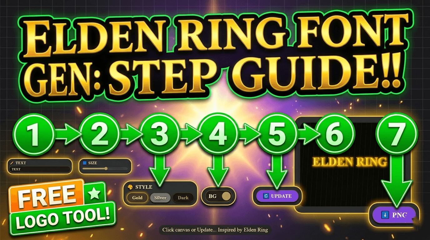Elden Ring font generator 7-step tutorial by Sharjeel — gold text styles