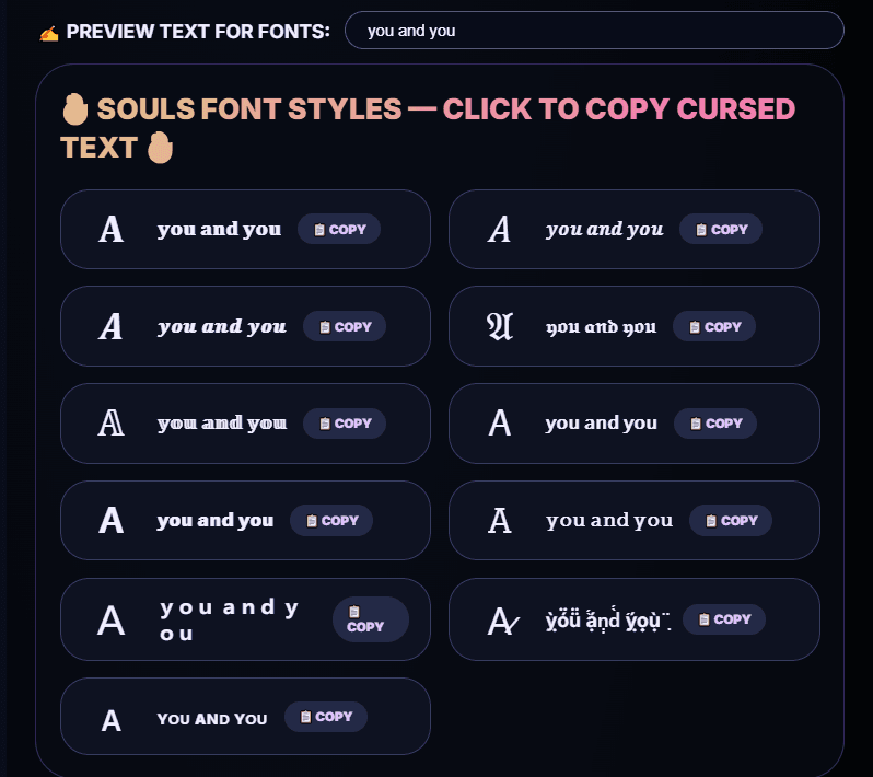 Cursed text style selector