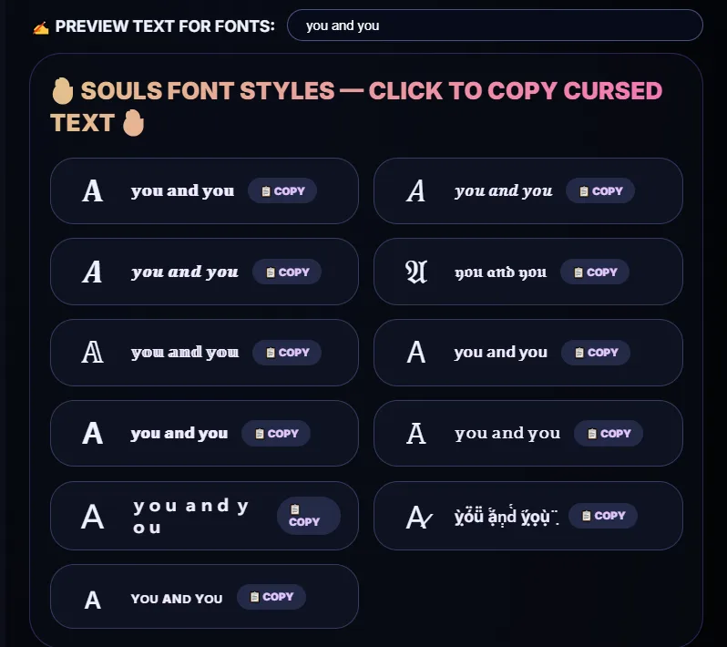 Cursed text style selector