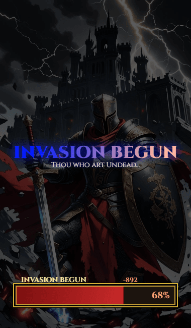 INVASION BEGUN red invasion banner