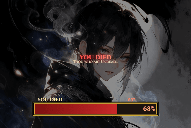 You died Elden Ring health bar banner