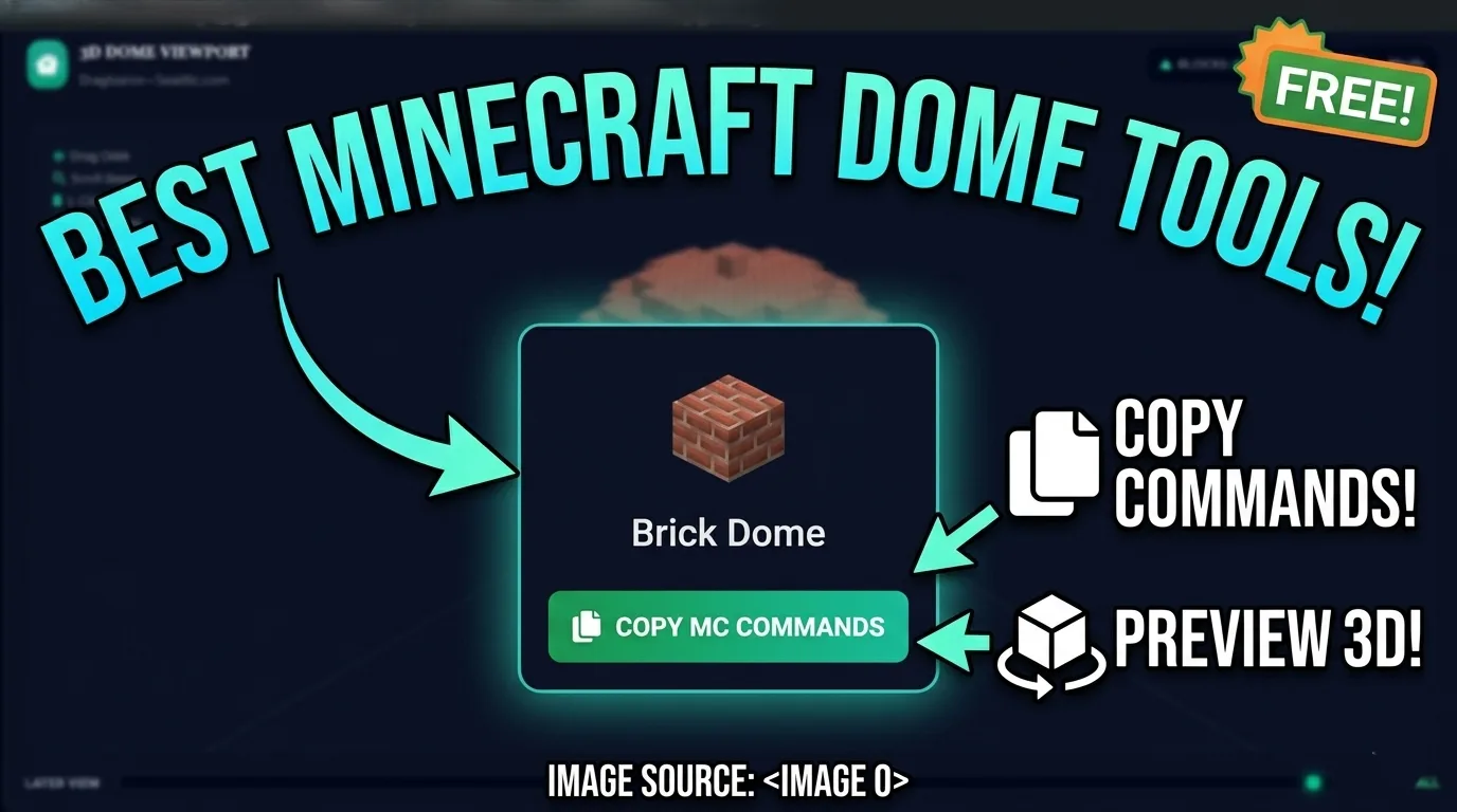 Minecraft dome generator 3D blueprint
