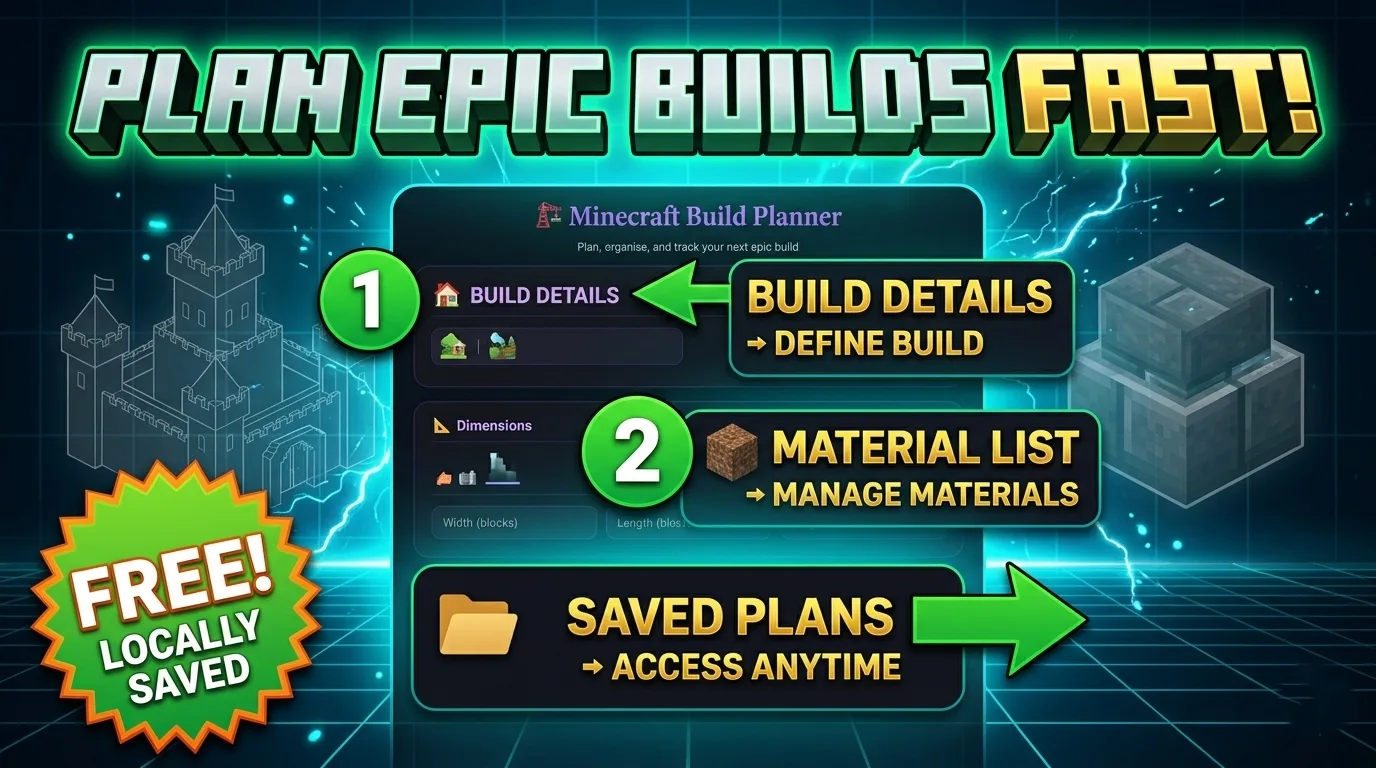 Minecraft build planner locally saved
