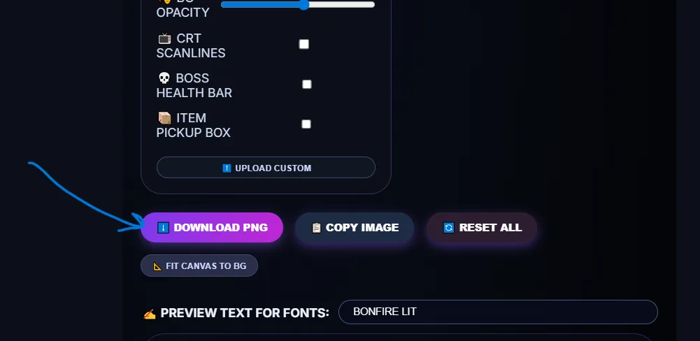 Click on fit canvas to bg button under ABYSS BACKGROUNDS section